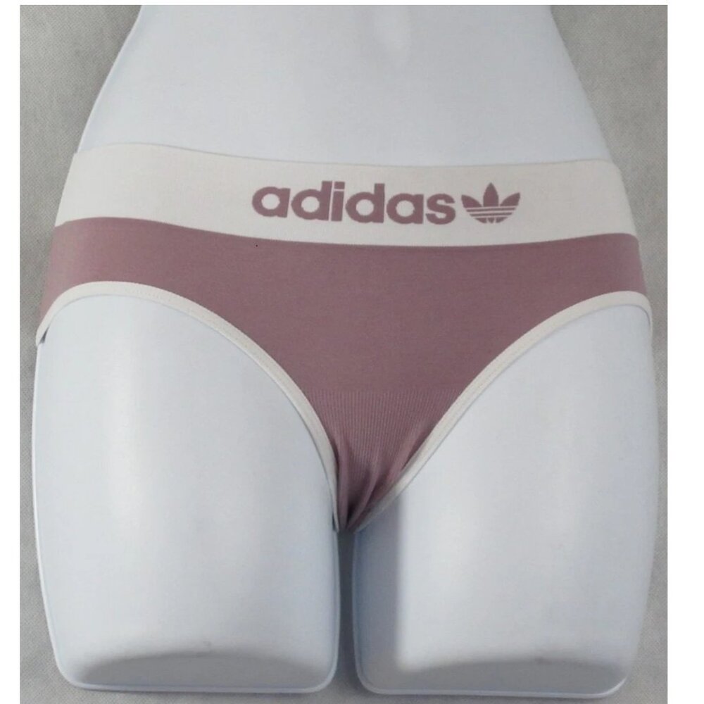 Adidas Women's Wide Logo Elastic Waist Hipster Panty Underwear, Mauve, XL